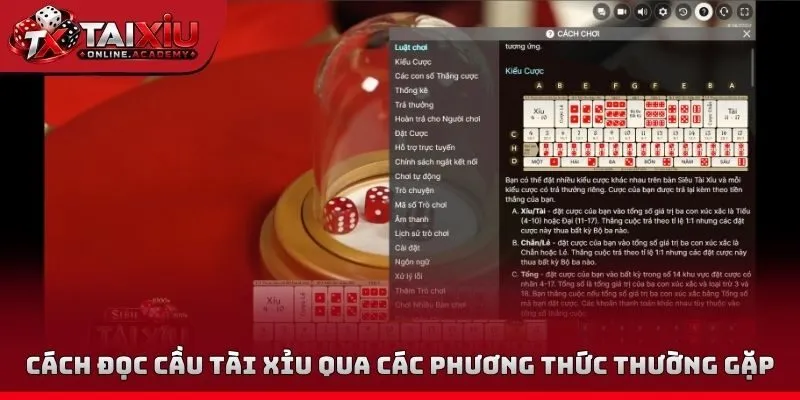 Cách đọc cầu tài xỉu qua các phương thức thường gặp