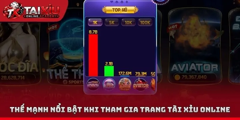 Thế mạnh nổi bật khi tham gia trang tài xỉu online